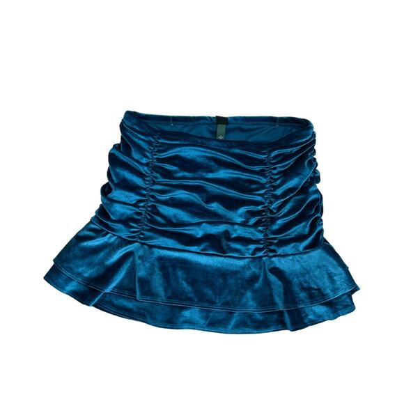Wild Fable Women's Teal Blue Ruched Mini Skirt - Size Medium - NWT - Picture 1 of 4